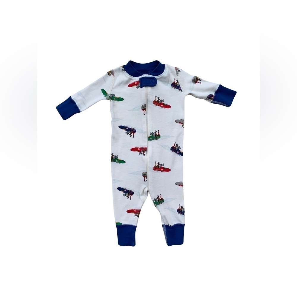 Hanna Andersson Size 50, 0-6 Months Bobsled Print Winter Pajamas